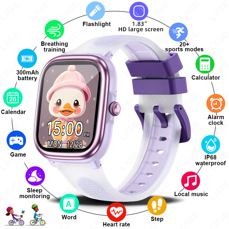 Smartwatch Watches For Girls Kids - LIGE 2026 새로운 어린이 학습용 스마트워치