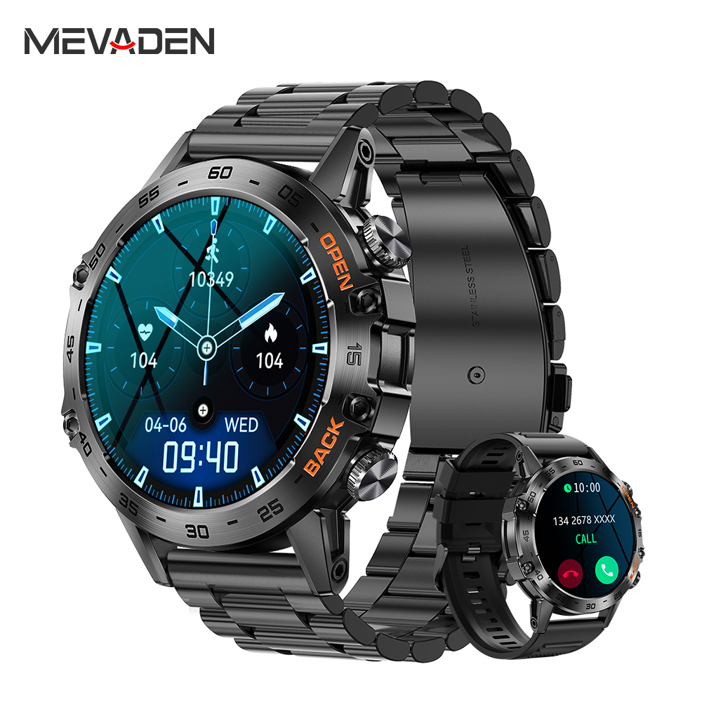 Smartwatch Health Watches For Men - MEVADEN 스틸 1.39인치 남성용 고급 스마트워치