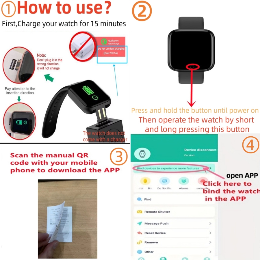 스마트 시계 패션 스포츠 팔찌 다기능 USB 플러그인  - Watch Smart Y68 리뷰 및 가격