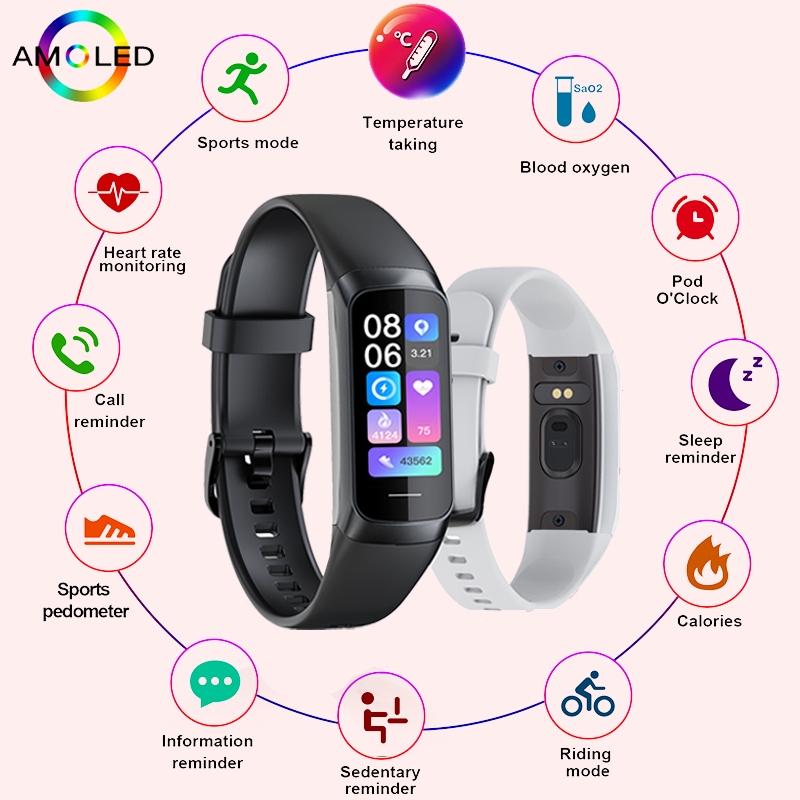 LIGE 1.1인치 아몰레드 심박수 모니터 스마트 팔찌 - Smartwatch Health Watches For Men 리뷰 및 가격