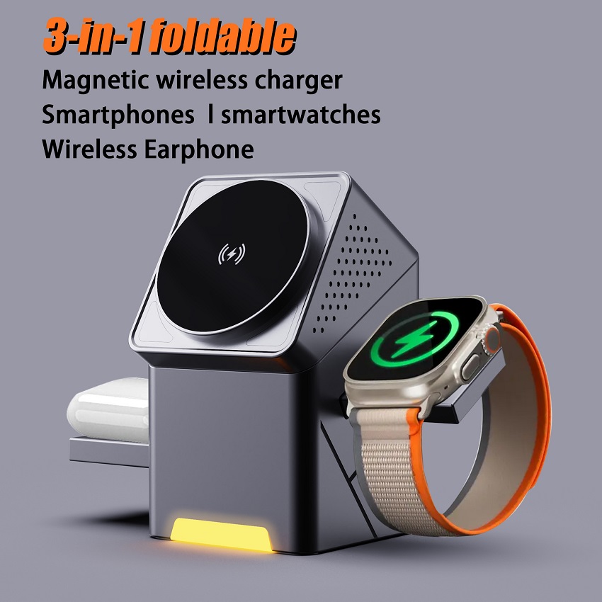 3 in 1 마그네틱 무선 충전기 접이식 15W 고속  - Watches Smartwatch Samsung 리뷰 및 가격